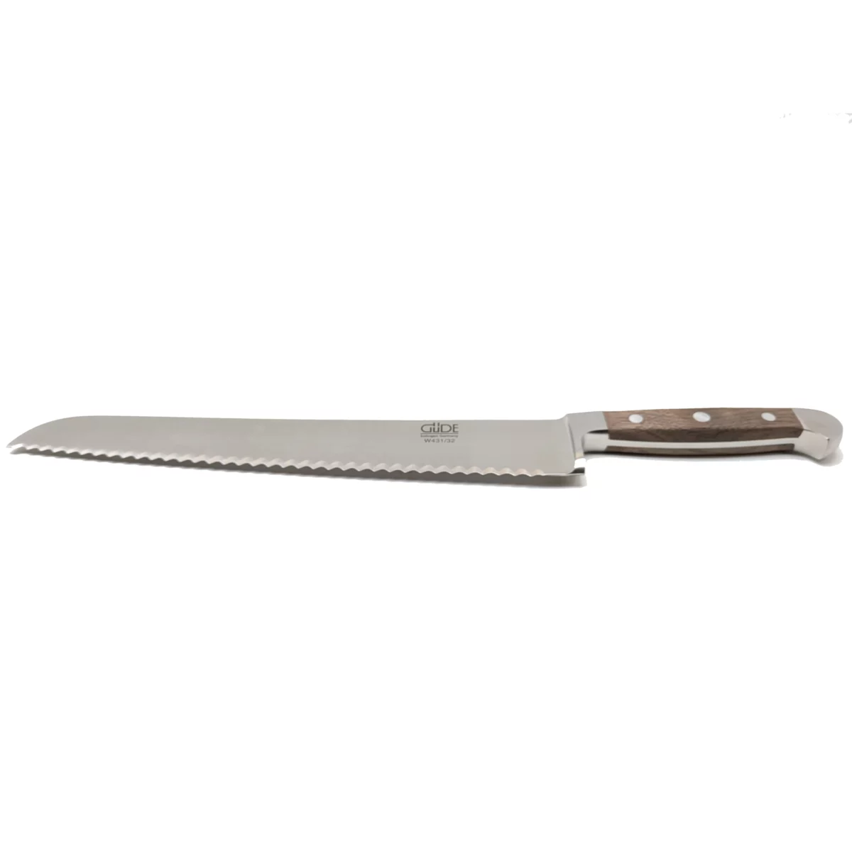 großes Brotmesser 32cm Walnuss Güde